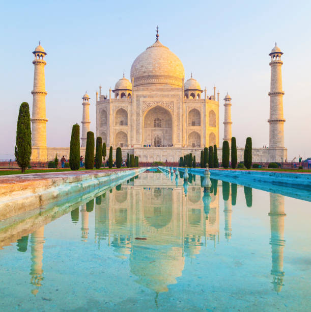 istock Taj Mahal in sunrise light, Agra, India 1128704207