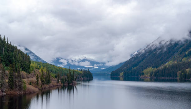 A small picturesque island in Jasper national park, Alberta, Canada with accessible via a charming footbridge.