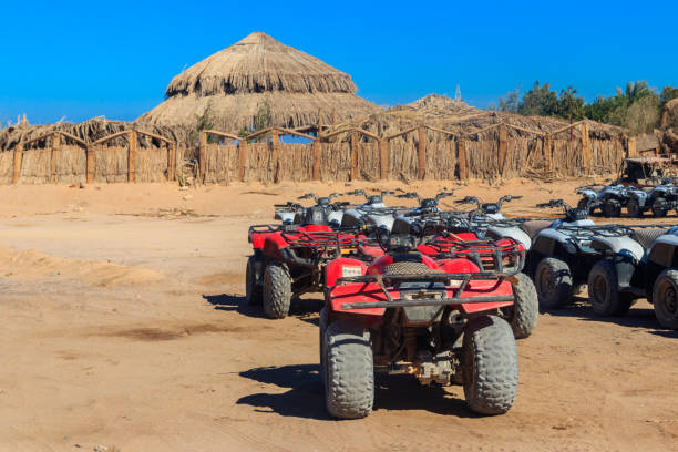 istock ATV quad bikes for safari trips in Arabian desert, Egypt 1128706281