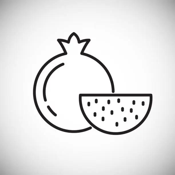 Vector illustration of Pomegranate line icon on white background for graphic and web design, Modern simple vector sign. Internet concept. Trendy symbol for website design web button or mobile app.