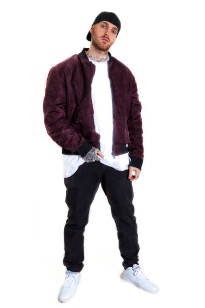 portrait of young rapper in the studio