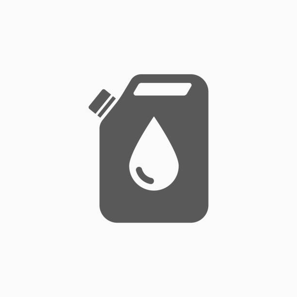 illustrazioni stock, clip art, cartoni animati e icone di tendenza di jerry può olio icona - biofuel