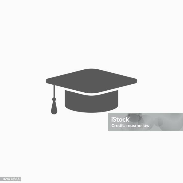 Graduation Cap Icon Stock Illustration - Download Image Now - Icon, Graduation, Mortarboard
