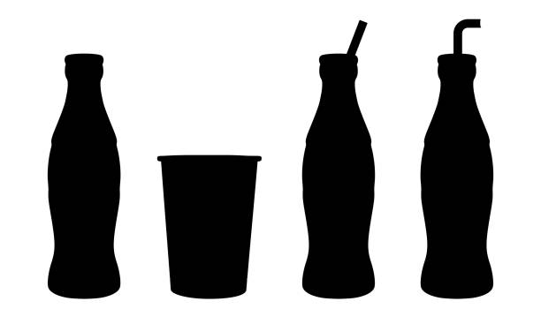 ilustrações de stock, clip art, desenhos animados e ícones de set bottle of soda water with can – vector - coke