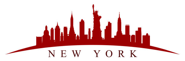 ilustraciones, imágenes clip art, dibujos animados e iconos de stock de silueta de la ciudad de nueva york - vector - central america illustrations