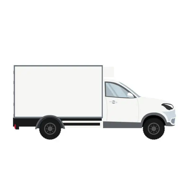 Vector illustration of Truck design with refrigeration chamber for delivery