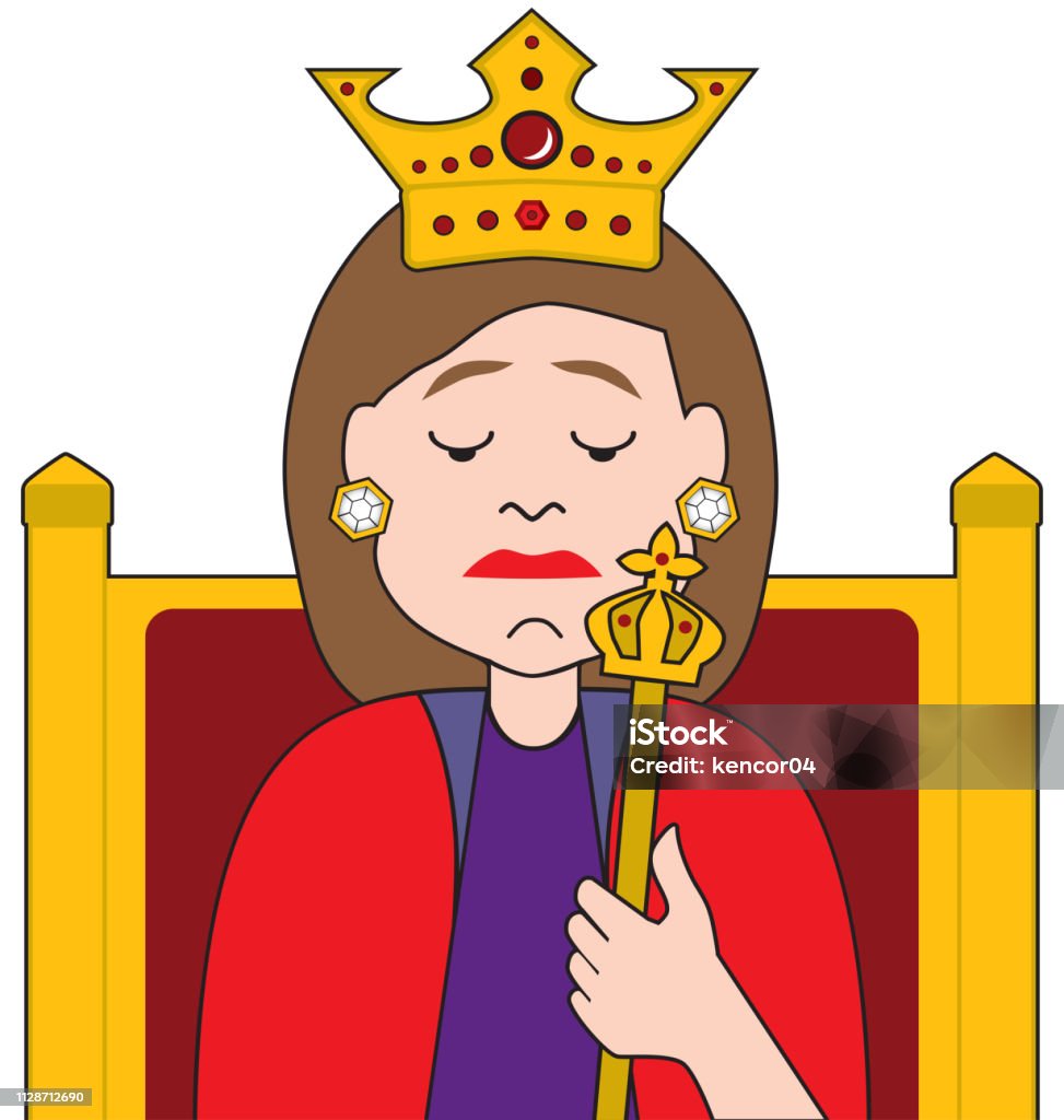 Sad Cartoon Queen Stock Illustration - Download Image Now - Adult, Adults  Only, Authority - iStock