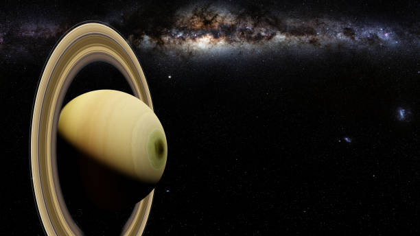 istock planet Saturn with rings and the galaxy 1128717004