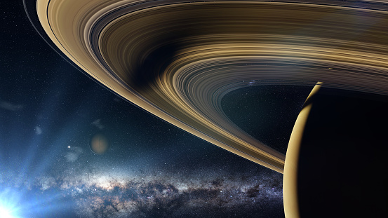 artist's interpretation of the ring planet, space illustration