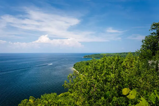 View from Sven's Bluff Scenic Overlook in Peninsula State Park in Door County, Wisconsin