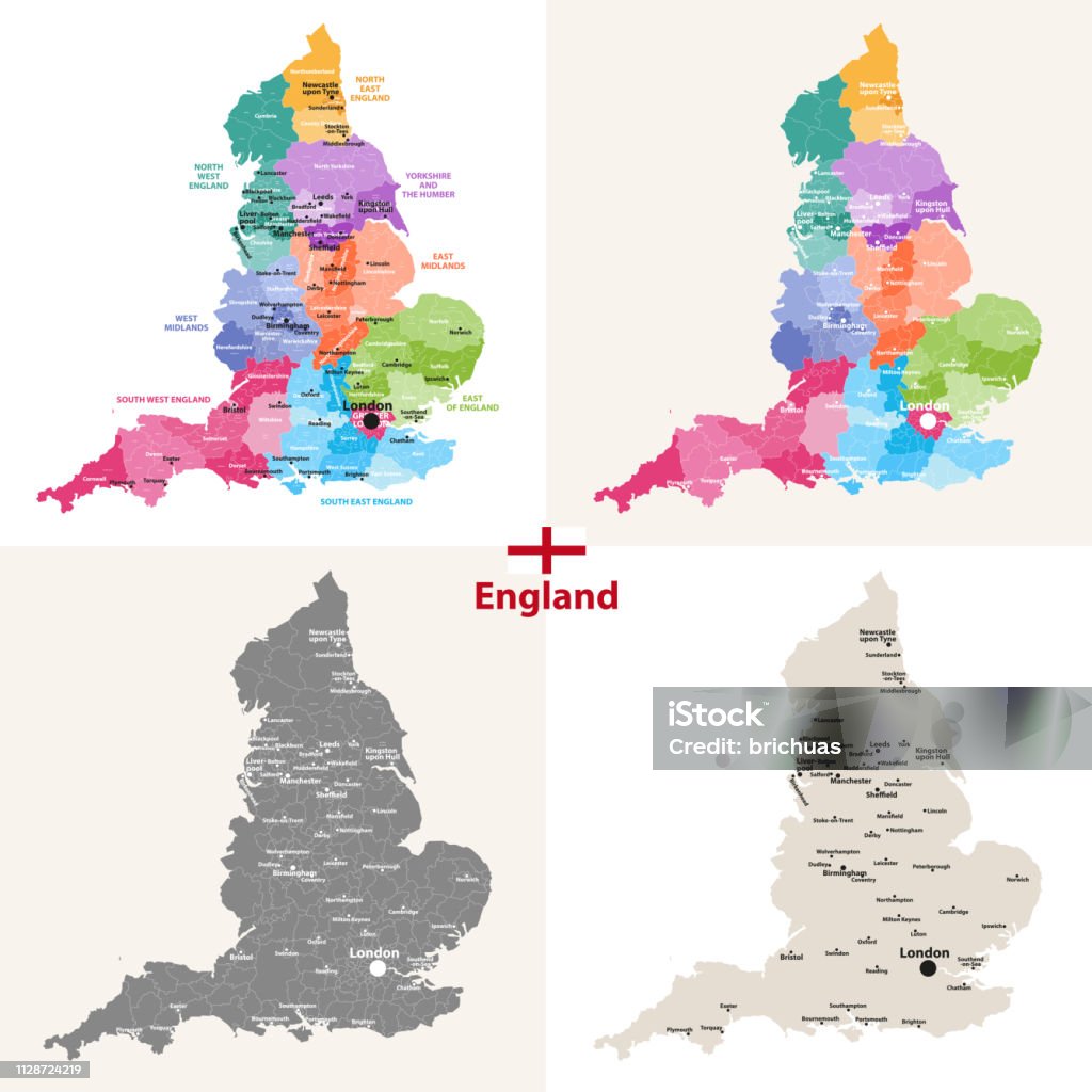 Que agradable Combatiente Oferta de trabajo Ilustración de Vector Conjunto De Mapas De Inglaterra Con Ciudades Más  Grandes y más Vectores Libres de Derechos de Mapa - iStock