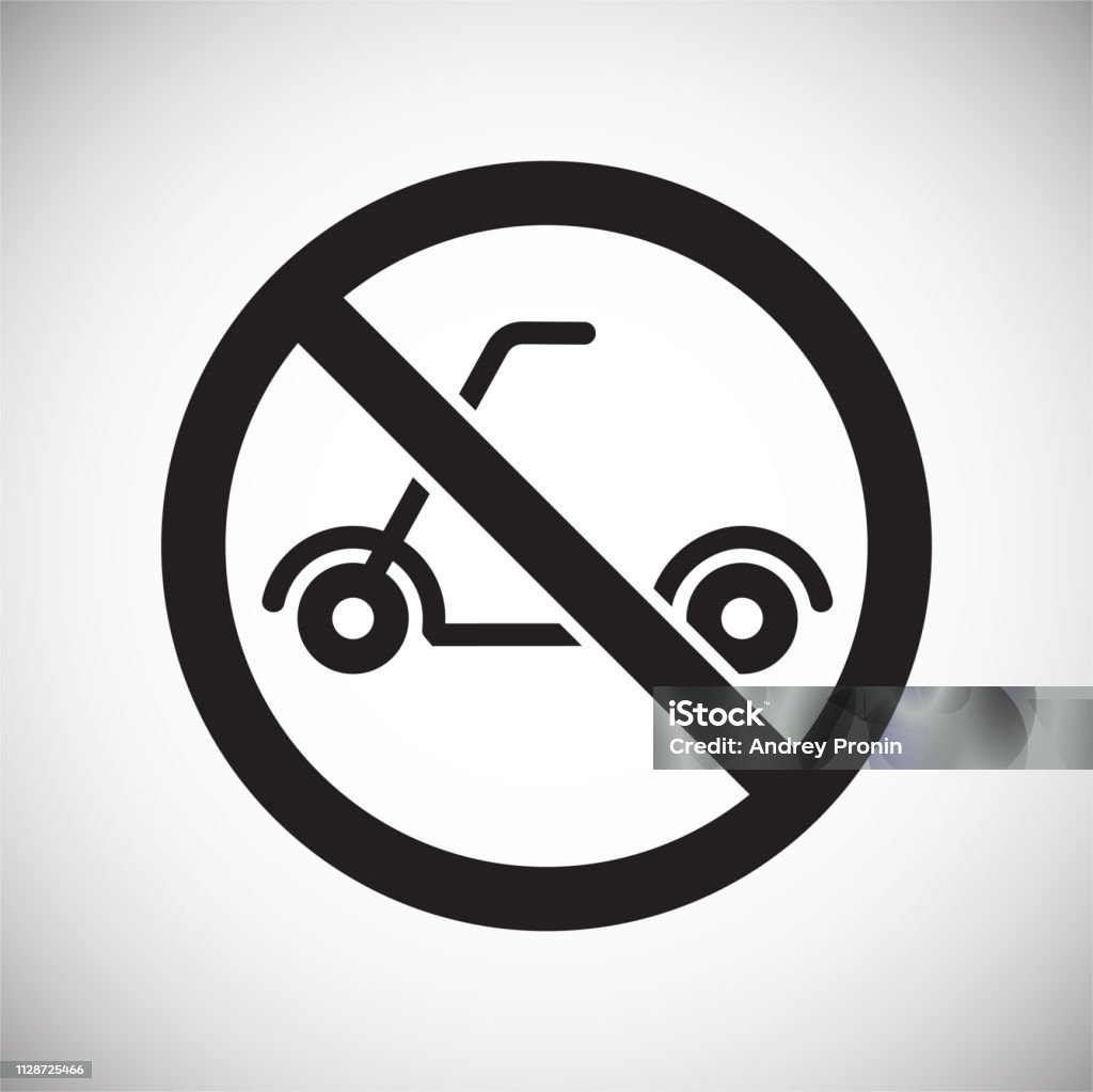 No Scooter Allowed Sign On White Background For Graphic And Web Design