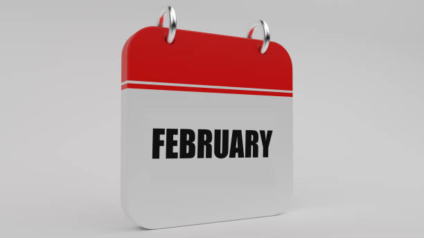istock Red February Calendar On White Background 1128729231