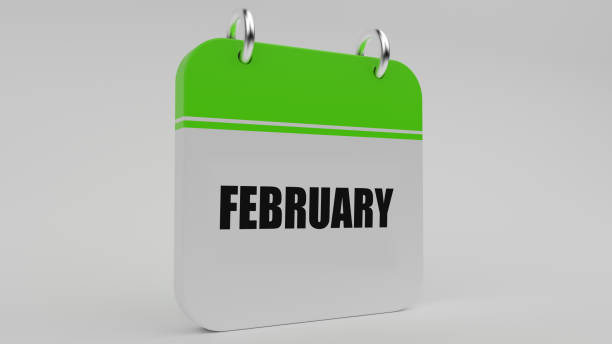 istock Green February Calendar On White Background 1128730310