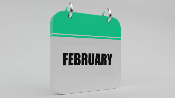 istock Turquoise February Calendar On White Background 1128730372