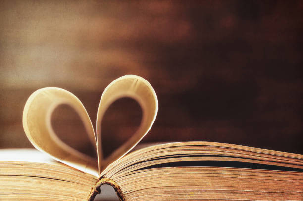 istock Heart book page. Valentines Day heart 1128734489