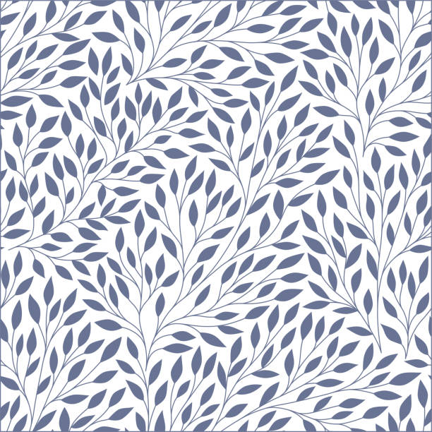 ilustrações, clipart, desenhos animados e ícones de folhas padrão sem emenda. - flowers pattern