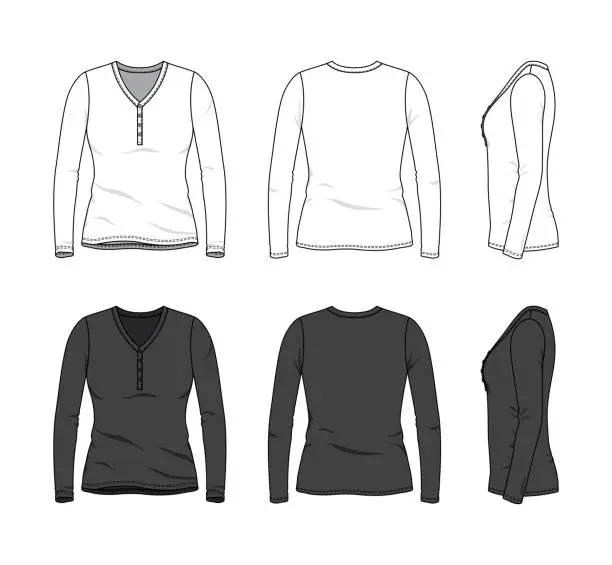 Vector illustration of Blank clothing templates.