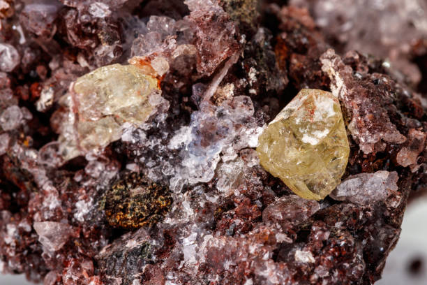 istock Macro mineral stoneGolden Apatite on a white background 1128745567