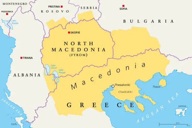 Vector illustration of Macedonia region political map