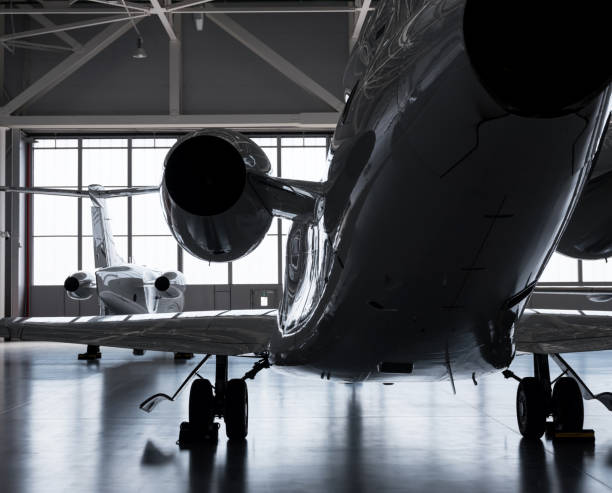 istock Luxorious Business Jets in Hangar 1128747067