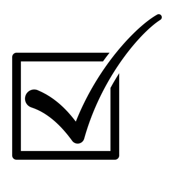 Black checkbox tick symbol flat Black checkbox tick symbol flat checkbox yes asking right stock illustrations