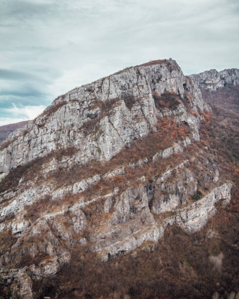 istock Incredible mountain scene with majestic cliffs and dramatic clouds 1128749550