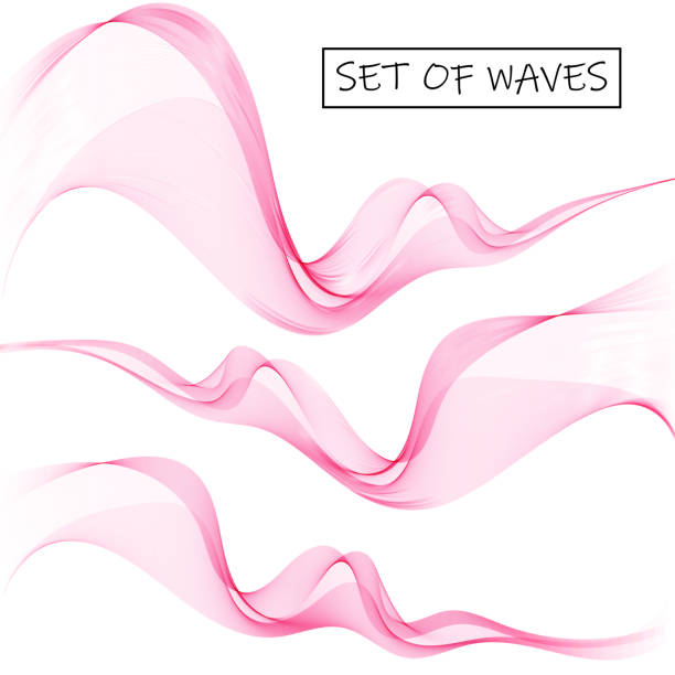 추상적인 색 연기 파를 설정 합니다. 핑크 물결입니다. 벡터 추상 라인입니다. eps10 - smoke smoking abstract wave pattern stock illustrations