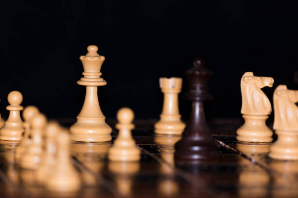 istock Chess photographed on a chessboard 1128750300