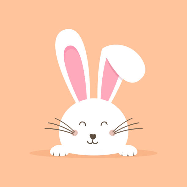 Happy Easter web banner. Greeting card with rabbit. Bunny ears. Vector illustration. vector art illustration