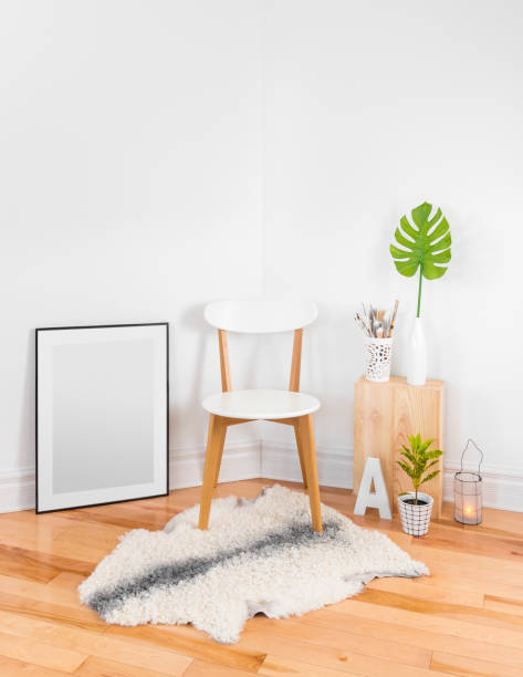 istock Bright modern room with cozy and artistic decor 1128765698