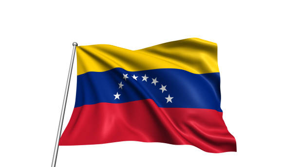 Venezuelan flag with fabric structure in the wind