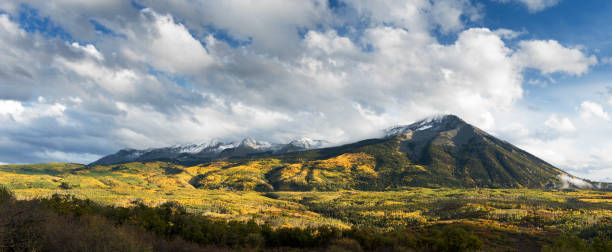 istock East and West Beckwith Mountains viewed from Kebler Pass Road. 1128776493