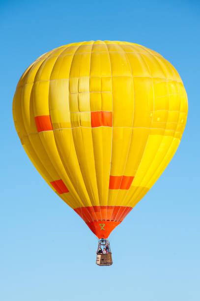 Yellow and Orange Hot Air Balloon stock photo