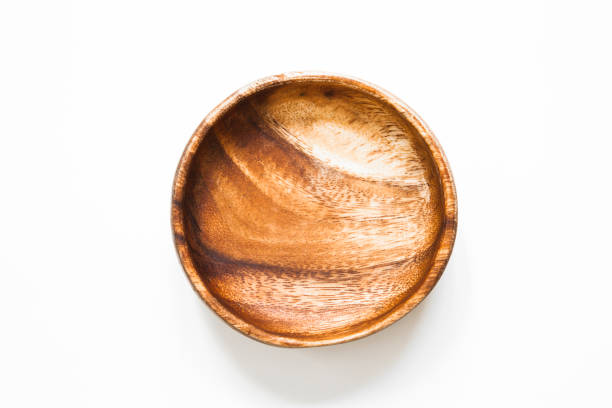 istock İsolated wooden bowl on white background 1128783916