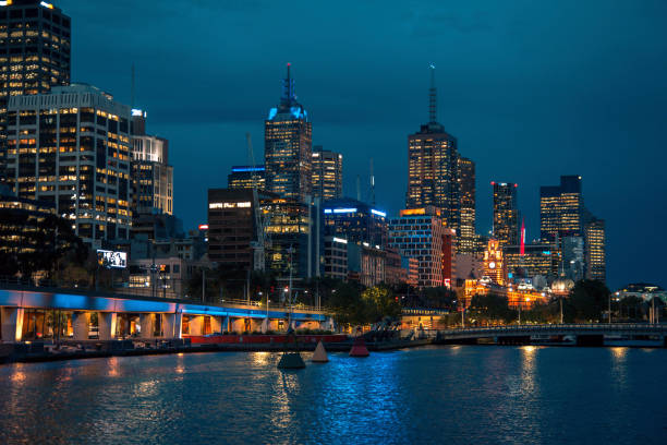 istock Melbourne city skyline at night 1128788432