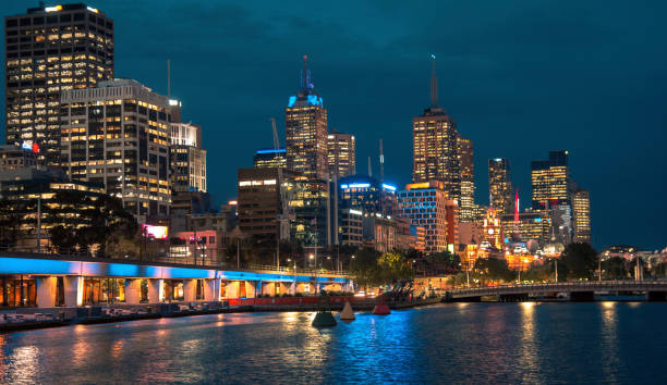 istock Melbourne city skyline at night 1128788451