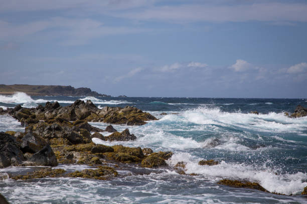istock Views around the Natural Pool in Aruba 1128788666