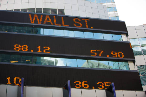istock Electronic stock ticker New York City. 1128801267