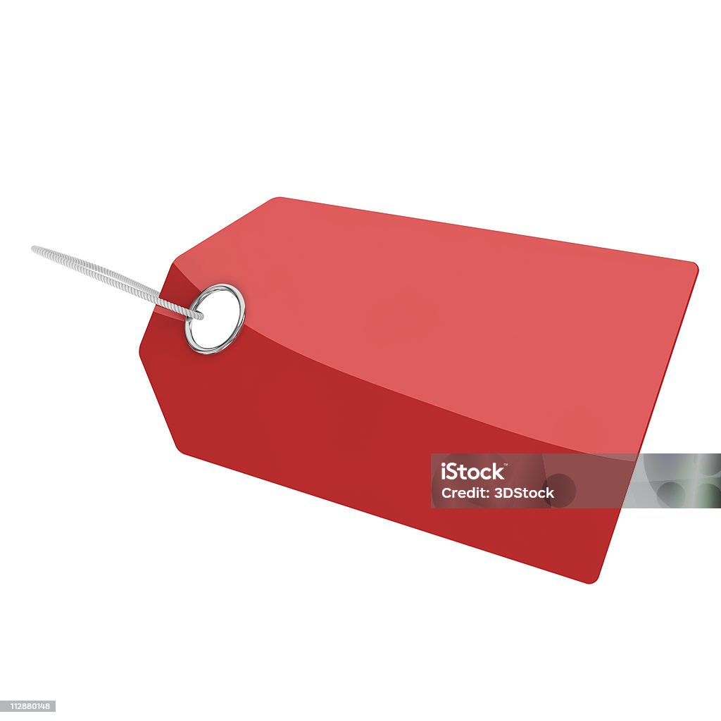 Rojo, blanco etiqueta de precio - Foto de stock de Agujero libre de derechos