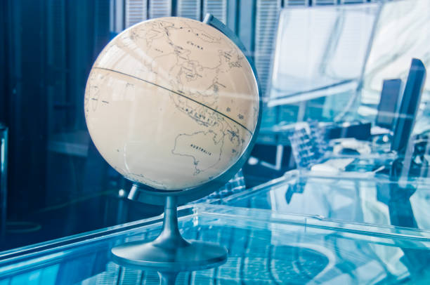 Glass globe background concept for global business, communication, environment and conservation