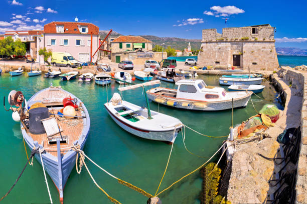 istock Kastel Stafilic landmarks and turquoise sea view 1128818505