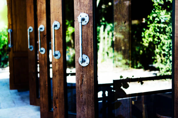 istock Open window coffee shop - Cafe poster exterior 1128821685