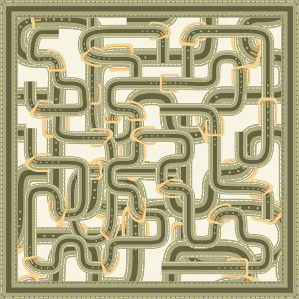 istock Belt Print for Silk Scarf in Green Colors. 1128825547