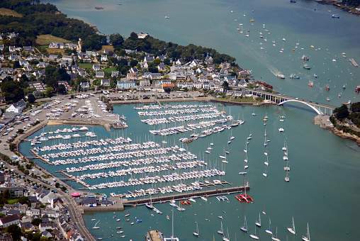 aerial view of a port in Brittany