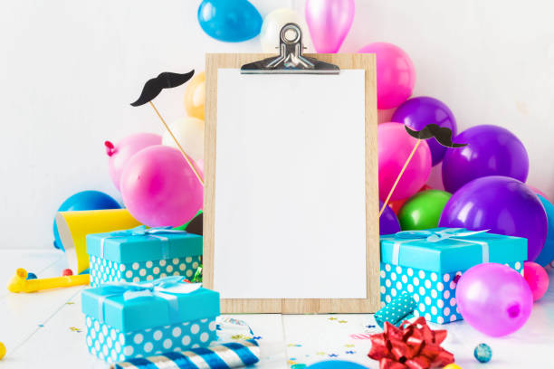 istock Happy Fathers Day Background Empty Sheet Paper Celebration Party Decoration Gift 1128831440