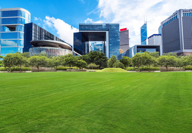 istock Hong Kong central district with city park 1128832556