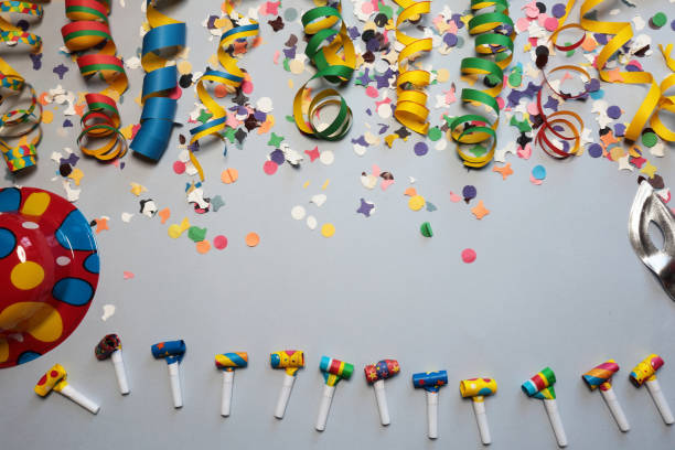istock Carnival with confetti and party 1128836480