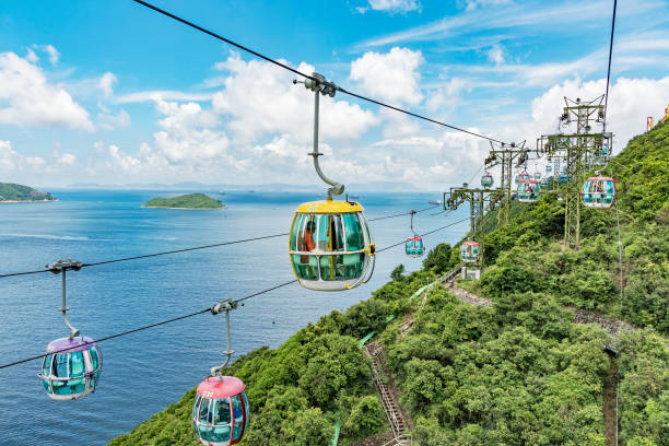 Teleférico en Ocean Park, Hong Kong - foto de stock