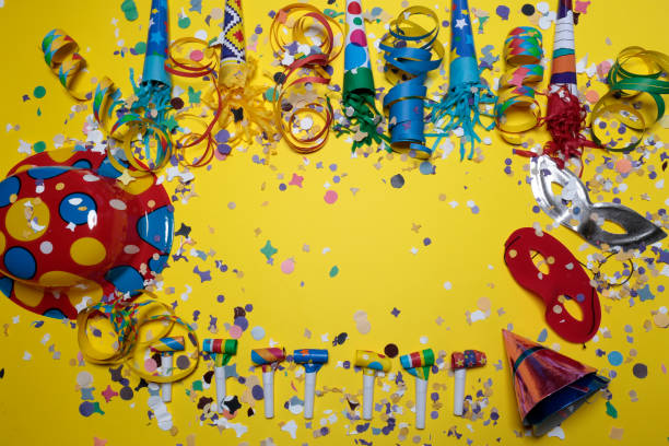 istock Carnival with confetti and party 1128840532